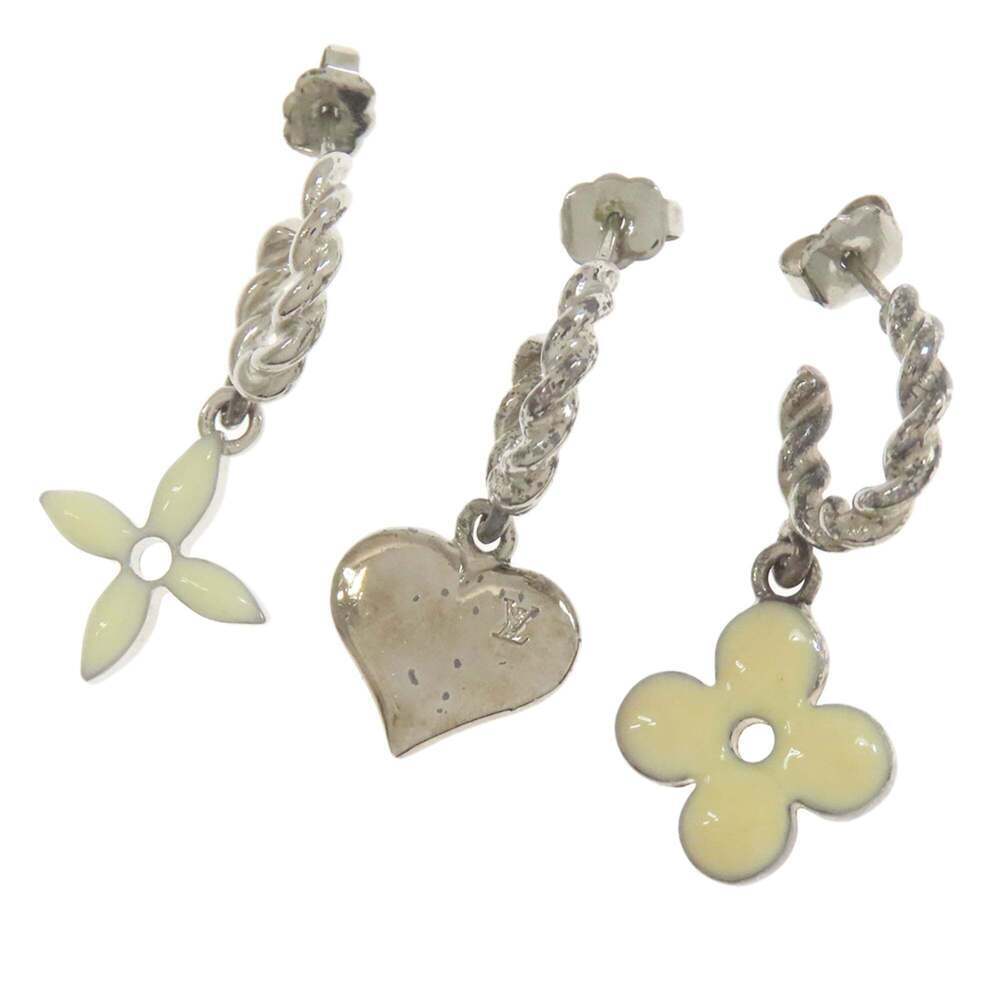 LOUIS VUITTON Silver Monogram Earrings
